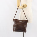 GUCCI Shoulder Bag Leather Brown Silver Auth 151611-25