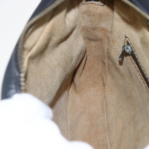 GUCCI GG Canvas Sherry Line Shoulder Bag Navy Gold Auth 151612