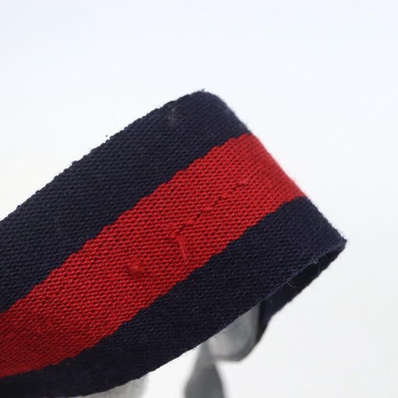 GUCCI GG Canvas Sherry Line Shoulder Bag Navy Gold Auth 151612