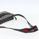 GUCCI GG Canvas Sherry Line Shoulder Bag Navy Gold Auth 151612-7