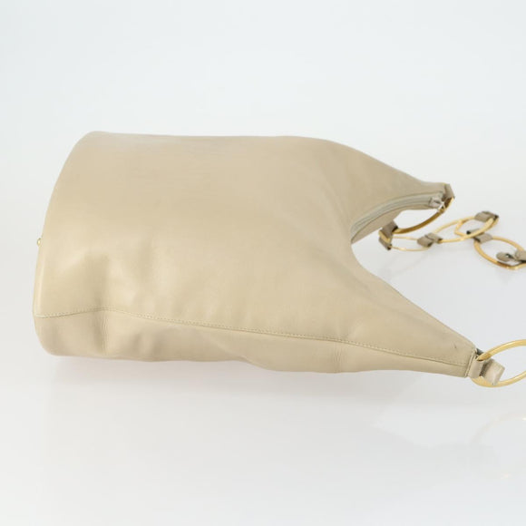 GUCCI Bamboo Shoulder Bag Suede Leather 2 Set Beige Navy Auth 151614