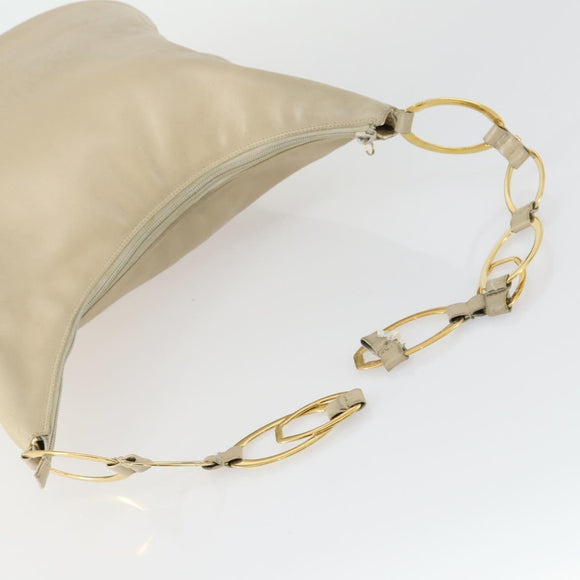 GUCCI Bamboo Shoulder Bag Suede Leather 2 Set Beige Navy Auth 151614