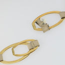 GUCCI Bamboo Shoulder Bag Suede Leather 2 Set Beige Navy Auth 151614-14