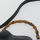 GUCCI Bamboo Shoulder Bag Suede Leather 2 Set Beige Navy Auth 151614-6