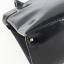 GUCCI Hand Bag Patent leather Black Gold Auth 151615-16