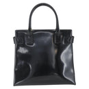 GUCCI Hand Bag Patent leather Black Gold Auth 151615-2