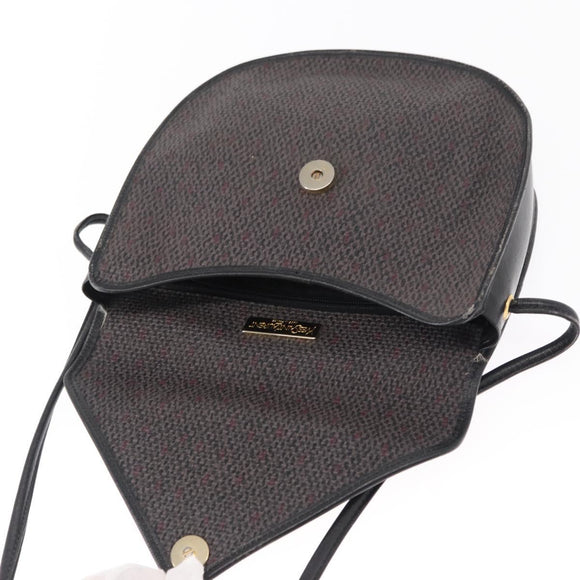 SAINT LAURENT Shoulder Bag Canvas Black Gold Auth 151616