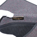 SAINT LAURENT Shoulder Bag Canvas Black Gold Auth 151616-16