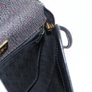 SAINT LAURENT Shoulder Bag Canvas Black Gold Auth 151616-18