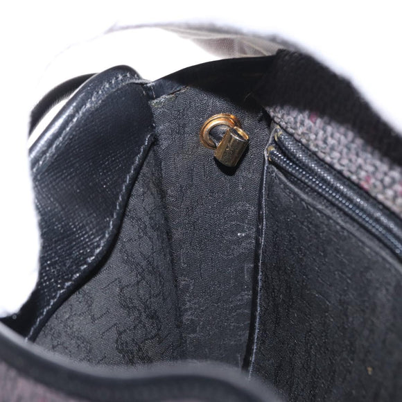 SAINT LAURENT Shoulder Bag Canvas Black Gold Auth 151616