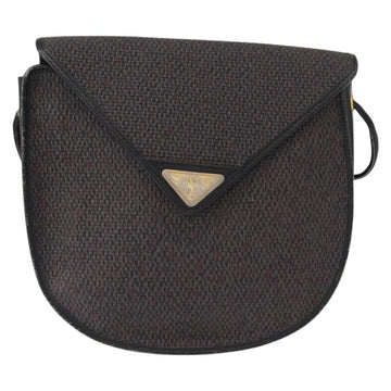 SAINT LAURENT Shoulder Bag Canvas Black Gold Auth 151616 - 0