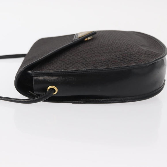 SAINT LAURENT Shoulder Bag Canvas Black Gold Auth 151616