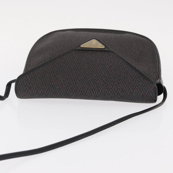 SAINT LAURENT Shoulder Bag Canvas Black Gold Auth 151616