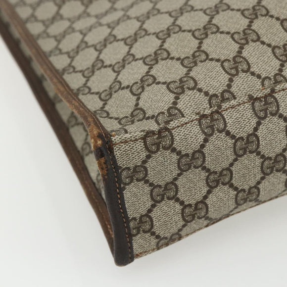 GUCCI GG Supreme Web Sherry Line Tote Bag PVC Beige Red 010 378 Auth 151617