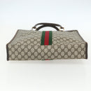 GUCCI GG Supreme Web Sherry Line Tote Bag PVC Beige Red 010 378 Auth 151617-5