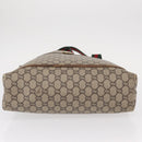 GUCCI GUCCI Plus Supreme Web Sherry Line Tote Bag PVC Beige Gold Auth 151618-6