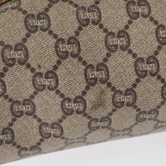 GUCCI GUCCI Plus Supreme Web Sherry Line Tote Bag PVC Beige Gold Auth 151618