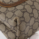 GUCCI GUCCI Plus Supreme Web Sherry Line Tote Bag PVC Beige Gold Auth 151618-10