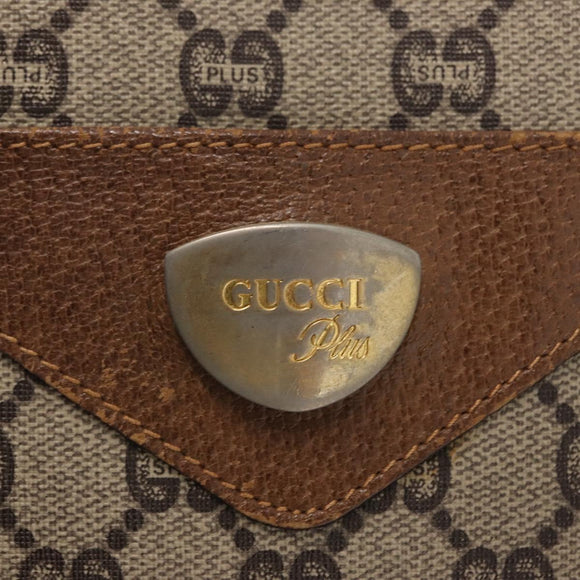 GUCCI GUCCI Plus Supreme Web Sherry Line Tote Bag PVC Beige Gold Auth 151618