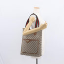 GUCCI GUCCI Plus Supreme Web Sherry Line Tote Bag PVC Beige Gold Auth 151618-22