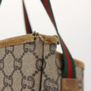 GUCCI GUCCI Plus Supreme Web Sherry Line Tote Bag PVC Beige Gold Auth 151618-5