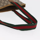 GUCCI GUCCI Plus Supreme Web Sherry Line Tote Bag PVC Beige Gold Auth 151618-9