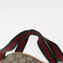 GUCCI GUCCI Plus Supreme Web Sherry Line Tote Bag PVC Beige Gold Auth 151618-14