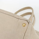 PRADA Canapa GM Hand Bag Canvas Beige Gold Auth 151619-9