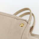 PRADA Canapa GM Hand Bag Canvas Beige Gold Auth 151619-15