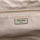 PRADA Canapa GM Hand Bag Canvas Beige Gold Auth 151619-10