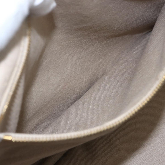 PRADA Canapa GM Hand Bag Canvas Beige Gold Auth 151619