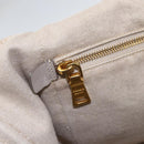 PRADA Canapa GM Hand Bag Canvas Beige Gold Auth 151619-22