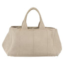 PRADA Canapa GM Hand Bag Canvas Beige Gold Auth 151619-2