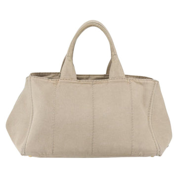 PRADA Canapa GM Hand Bag Canvas Beige Gold Auth 151619 - 0