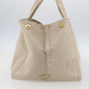 PRADA Canapa GM Hand Bag Canvas Beige Gold Auth 151619-3