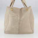 PRADA Canapa GM Hand Bag Canvas Beige Gold Auth 151619-4
