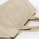 PRADA Canapa GM Hand Bag Canvas Beige Gold Auth 151619-6