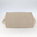 PRADA Canapa GM Hand Bag Canvas Beige Gold Auth 151619-5