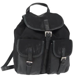 PRADA Backpack Nylon Black Silver Auth 151620