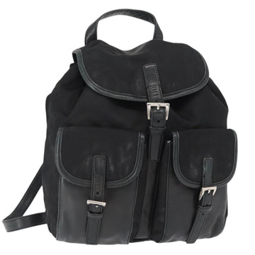 PRADA Backpack Nylon Black Silver Auth 151620