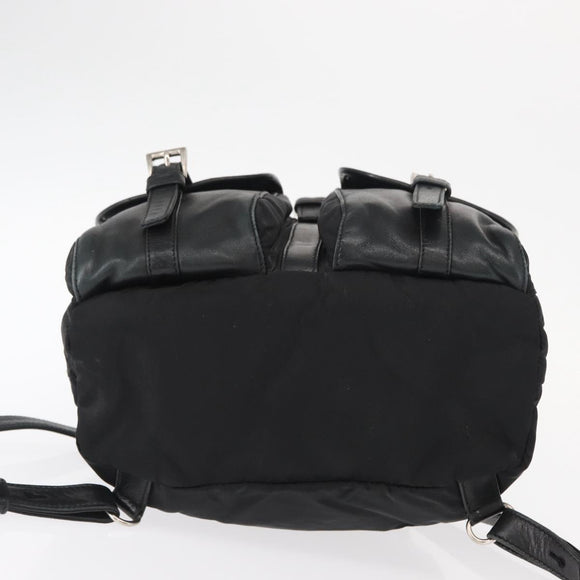 PRADA Backpack Nylon Black Silver Auth 151620