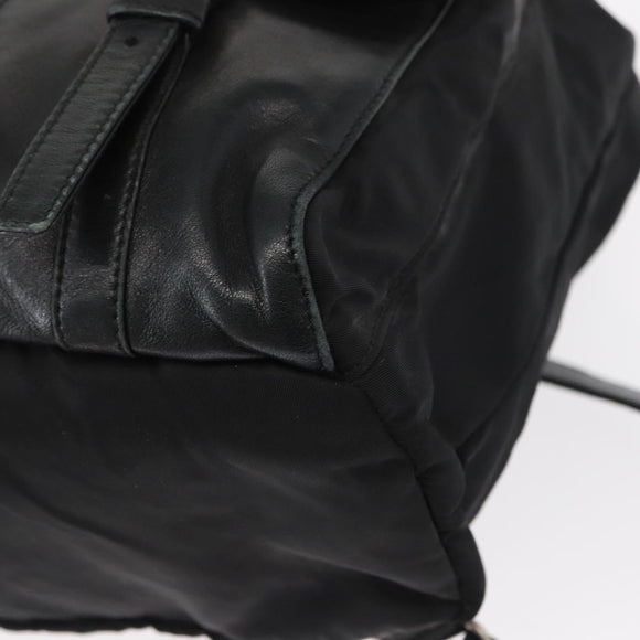 PRADA Backpack Nylon Black Silver Auth 151620