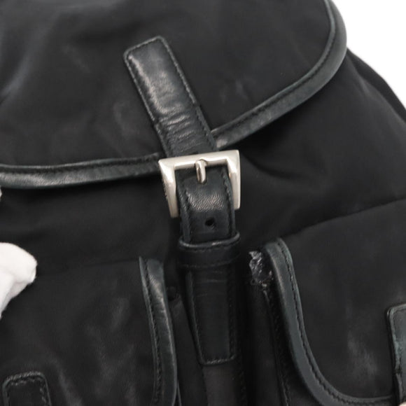 PRADA Backpack Nylon Black Silver Auth 151620
