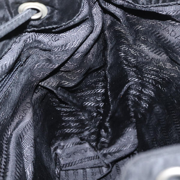 PRADA Backpack Nylon Black Silver Auth 151620