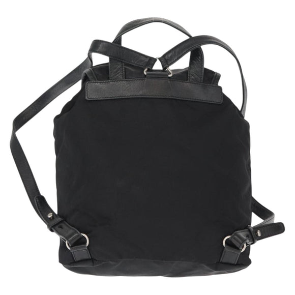 PRADA Backpack Nylon Black Silver Auth 151620
