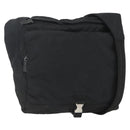 PRADA Shoulder Bag Nylon Black Silver Auth 151621-1