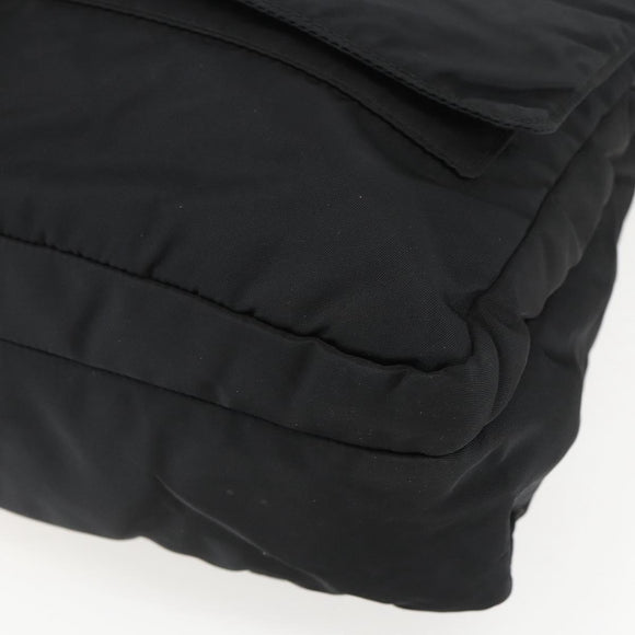 PRADA Shoulder Bag Nylon Black Silver Auth 151621