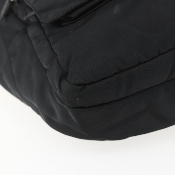 PRADA Shoulder Bag Nylon Black Silver Auth 151621