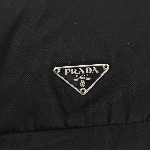 PRADA Shoulder Bag Nylon Black Silver Auth 151621