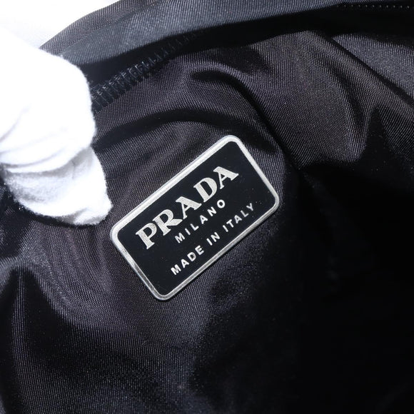 PRADA Shoulder Bag Nylon Black Silver Auth 151621